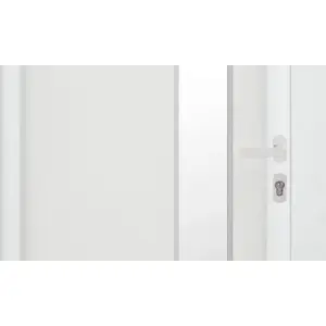 Fortia Gatteo Frosted Glazed White LH External Front Door set, (H)2085mm (W)840mm