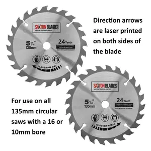 Saxton TCT13524T  TCT Circular Blade 135mm x 24T