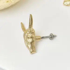 Melody Maison Gold Buffalo Skull Drawer Knob