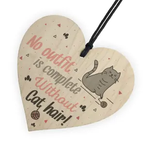 Red Ocean Cute Funny Friendship Gift Idea CAT Kitty Animal Lover Wooden Hanging Heart Sign Plaque