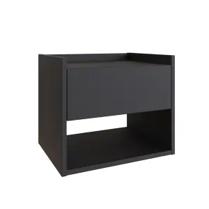 GFW Harmony Wall Mounted Pair of Bedside Tables Anthracite