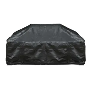 35" Square Outdoor Fire Pit, Mesh Screen Lid, Black with Water Resistant Drawstring Cover - DG238