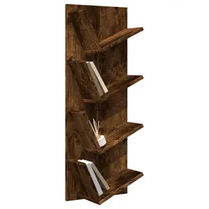 Alpen Home Wall Bookshelf 4-Tier Smoked Oak 33X16x90 Cm Smoked Oak