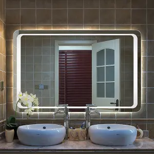 Bathroom LED Wall-Mounted Waterproof Anti-Fog Mirror 80 x 60cm