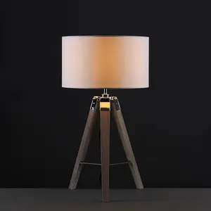 Bella Vista Wood Tripod Lamp White