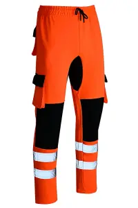 MS9 Mens Cargo Combat Work Trouser Tracksuit Jogging Bottoms Pants Joggers H10, Orange - XXL