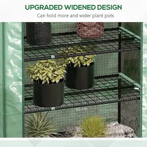 Outsunny Widened Mini Greenhouse 5 Tier Green House, 193H x 90W x 49Dcm, Green