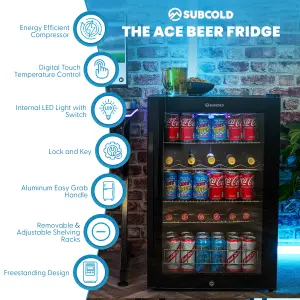 Subcold Ace 100 LED Touch Control Drinks Fridge Black