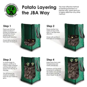 10 Potato Planter Bags suitable for growing all Vegetables all year round 18"x12"x12" - By Jamieson Brothers