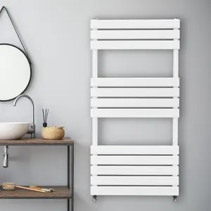 Flat Panel Towel Radiator - 1200mm x 600mm - White