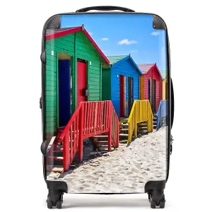 Beach Huts At Muizenberg Beach Suitcase - Medium