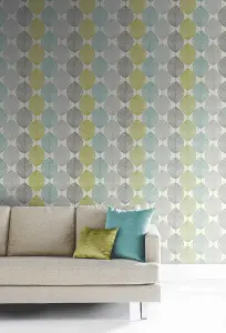 Arthouse Retro Leaf Teal/Green Wallpaper