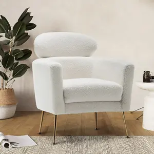 Teddy Boucle Accent Chair White