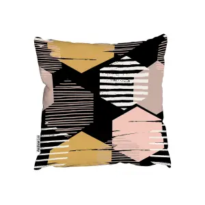 Cushions - Yellow, White & Pink Hexagons (Cushion) / 45cm x 45cm