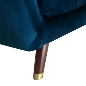 2 Seater Velvet Sofa Navy Blue BODO