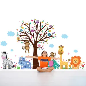 Walplus Nursery Room Wall Stickers Art Murals Decals - Happy London Zoo Kids Sticker PVC Multi