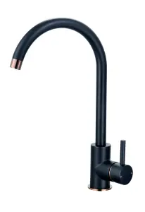 Keenware KKT-540 Knightsbridge Contemporary Monobloc Kitchen Mixer Tap: Black & Rose Gold