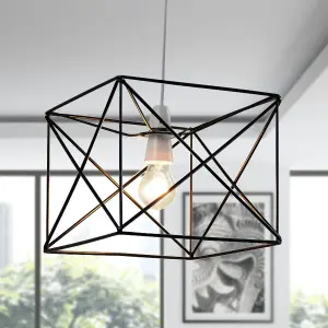 First Choice Lighting Geosphere Matt Black with Brushed Gold Easy Fit Lightshade