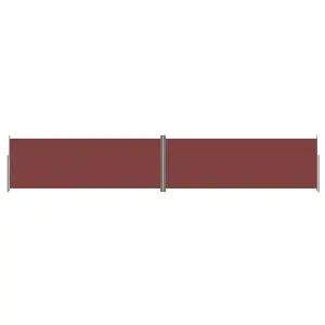 Berkfield Retractable Side Awning Brown 220x1200 cm