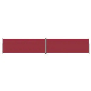 Berkfield Retractable Side Awning Red 220x1200 cm