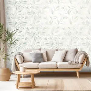 Rasch Fiji Leaf Off White Wallpaper Roll Bedroom Living Room Hallway Wall Decor Sample Only