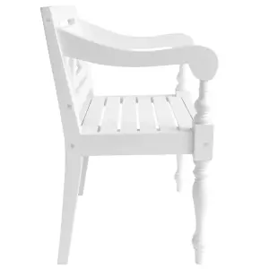 Berkfield Batavia Chairs 2 pcs White Solid Mahogany Wood