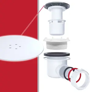 SPARES2GO Shower Trap for 90mm Tray Plug Hole 1.5" Luxury Drain Water Waste Dome Base Kit (Matt White)