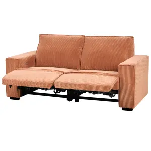 Jumbo Cord Electric Recliner Sofa Orange NUKARI