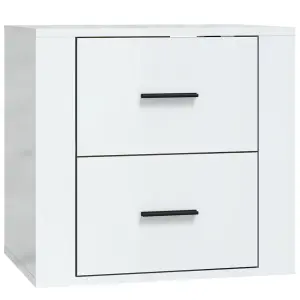 Berkfield Wall-mounted Bedside Cabinet High Gloss White 50x36x47 cm