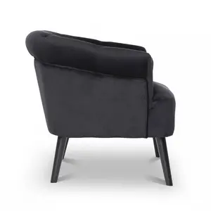 Velvet Black Sara Accent Chair