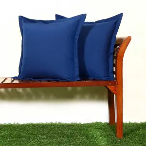 Homescapes Navy Plain Outdoor Cushion 45 x 45  cm, Set of 2