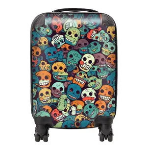 Smiling Skulls Pattern Suitcase - Mini Cabin