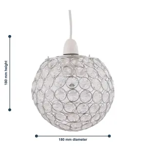 First Choice Lighting Clear Jewelled Globe Light Shade