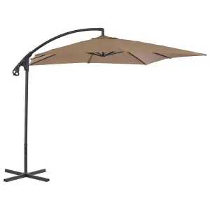 Berkfield Cantilever Umbrella with Steel Pole 250x250 cm Taupe