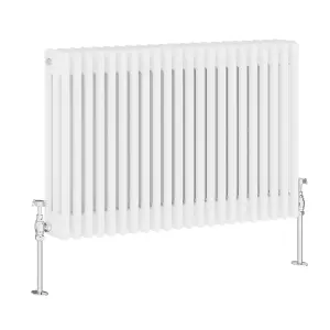 Right Radiators 600x1012 mm Horizontal Traditional 3 Column Cast Iron Style Radiator White