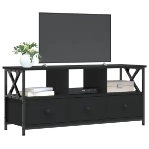 Berkfield TV Cabinet Black 102x33x45 cm Engineered Wood&Iron