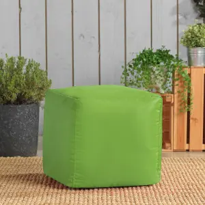 Veeva Outdoor Bean Cube Lime Green Bean Bag Pouffe