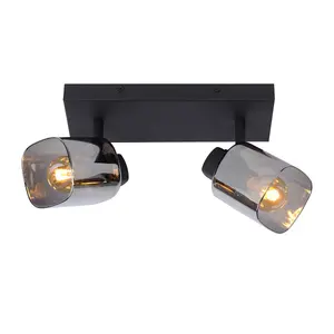 Lucide Alion Classic Twin Ceiling Spotlight - 2xE14 - Black