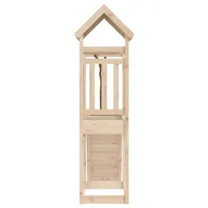 Berkfield Playhouse with Climbing Wall Solid Wood Pine