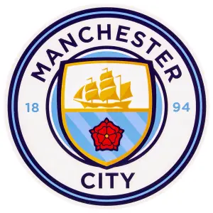 Manchester City FC Crest Car Sticker White/Sky Blue/Gold (One Size)