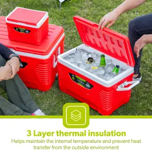 ROYALFORD Ice Cooler Box Set of 5L, 14L, 32L & 62L for Camping Picnic Insulated Food Container Red