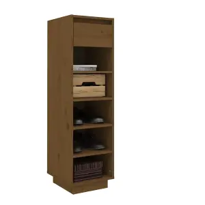 Berkfield Shoe Cabinet Honey Brown 34x30x105 cm Solid Wood Pine