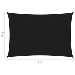 Berkfield Sunshade Sail 160 g/m2 Black 2x3 m HDPE