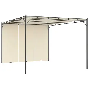 Berkfield Garden Gazebo with Side Curtain 4x3x2.25 m Cream