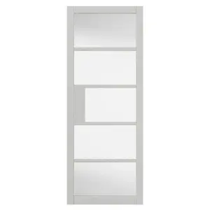 Urban Industrial Metro White Clear Glass Internal Door