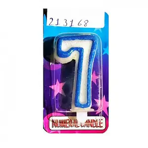 Number 7 Candles Dark Blue (One Size)