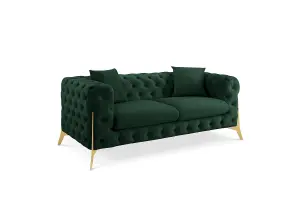 Jaguar 2 Seater Sofa Chesterfield Design Velvet Fabric