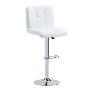 Caprice White High Gloss Bar Table With 4 Coco White Stools