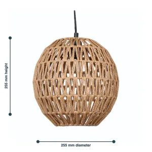 First Choice Lighting Kloe Natural String Globe Pendant Lightshade