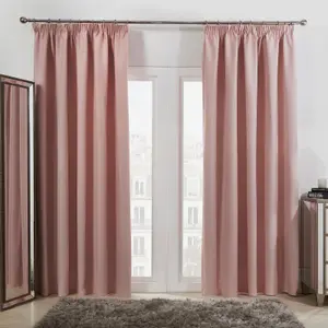 Pair of Thermal Ready Made Pencil Pleat Blackout Curtains